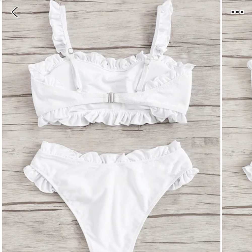 White Ruffle Bikini - Picture 2 of 2